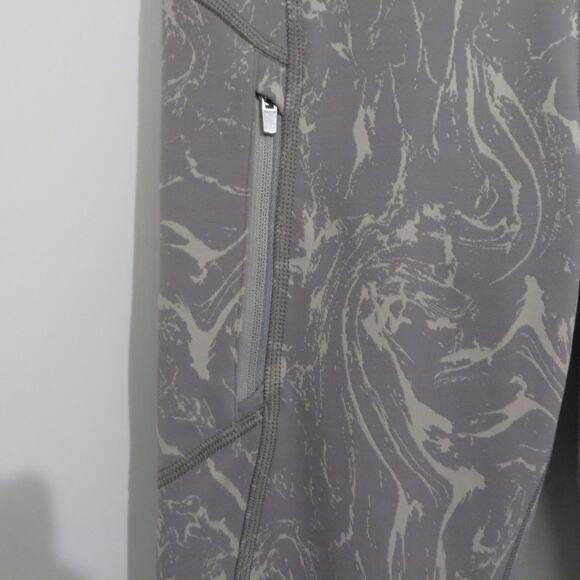 Athleta  Womens Sz S Gray Cream Marbled High Waisted Leggings Athletic Wear - Picture 4 of 4